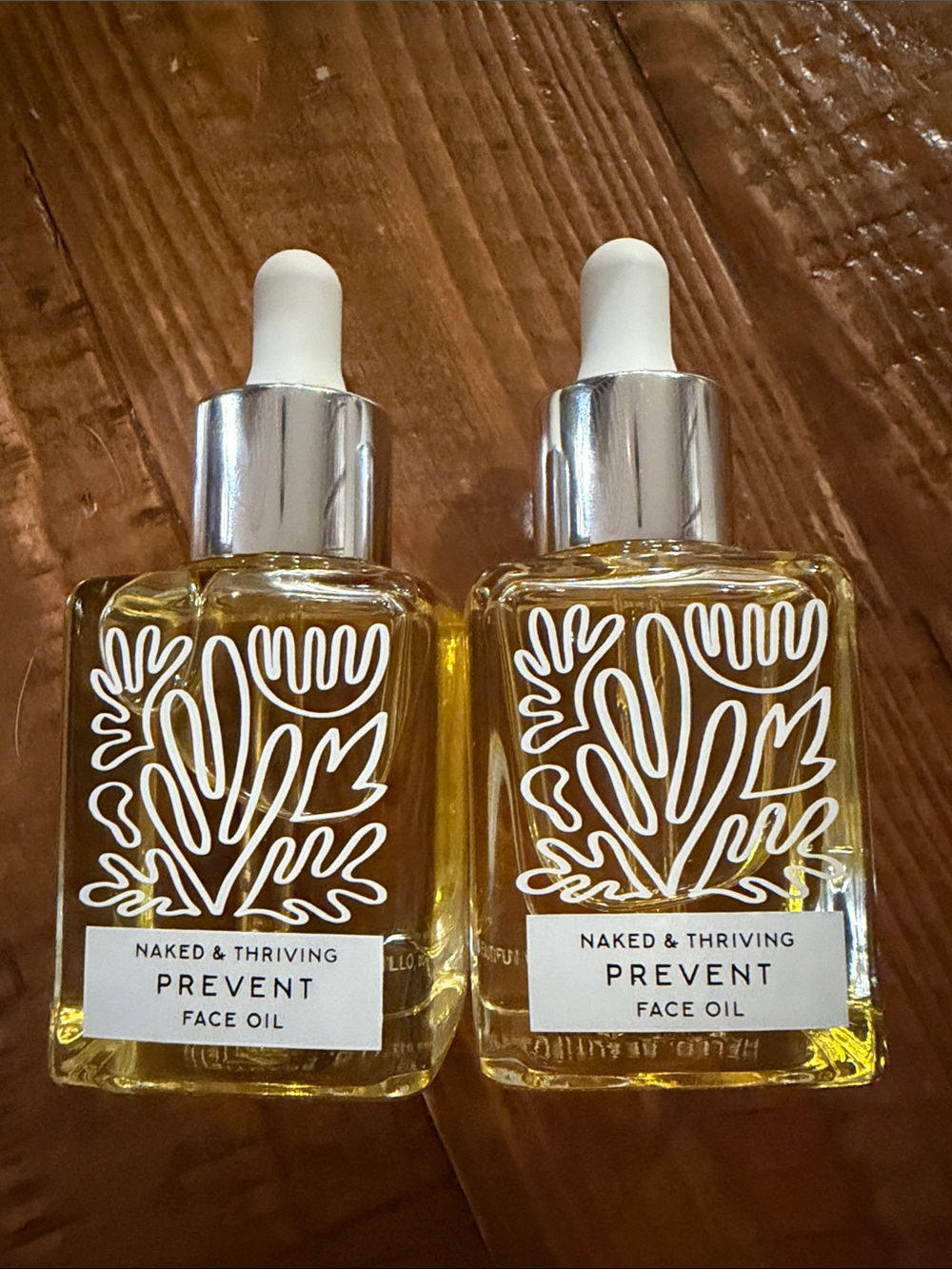 2 full size bottles Naked & Thriving Prevent Face Oil new without box